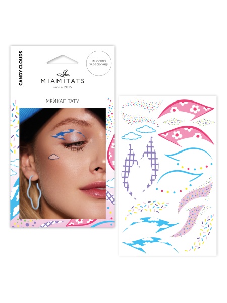 Candy clouds Переводная татуировка MIAMITATS девочки