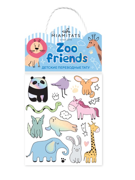 Zoo Friends Переводная татуировка MIAMITATS девочки, фото 2