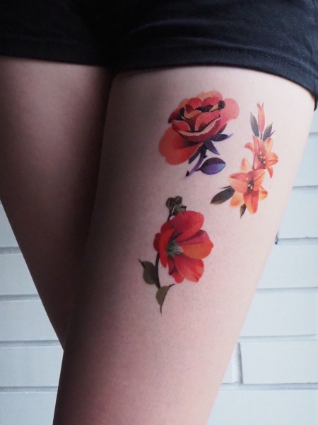 Poppy&Rose by Nastsi Ta Переводная татуировка MIAMITATS девочки, фото 2