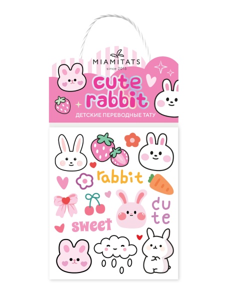 Cute Rabbit Переводная татуировка MIAMITATS девочки