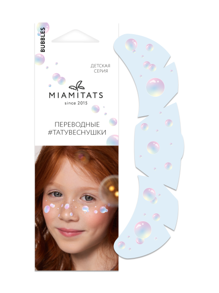Bubbles 1 Переводная татуировка MIAMITATS девочки